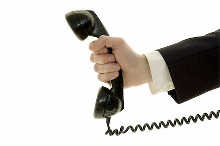 simsearch:400-06700777,k - businessman with telephone isolated on white Foto de stock - Super Valor sin royalties y Suscripción, Código: 400-05188275