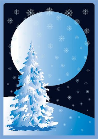 simsearch:400-05188308,k - Christmas card illustration, background. Christmas snow. The falling snow. Blue. Christmas tree. Stock Photo - Budget Royalty-Free & Subscription, Code: 400-05188658