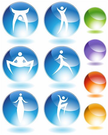 Stilts stick figure crystal icon set isolated on a white background. Stock Photo - Budget Royalty-Free & Subscription, Code: 400-05188838