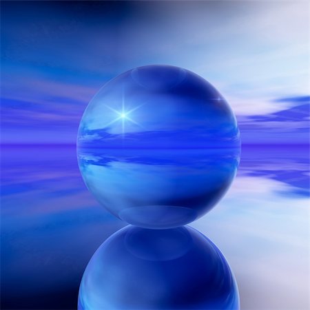 An abstract illustration background of a cool blue crystal ball with a cloudy, unclear prediction of what is to come. Photographie de stock - Aubaine LD & Abonnement, Code: 400-05188904