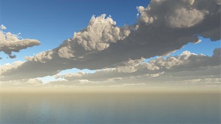 A pretty erial view over rows of cumulus clouds over the ocean sea. Stock Photo - Budget Royalty-Free & Subscription, Code: 400-05188901