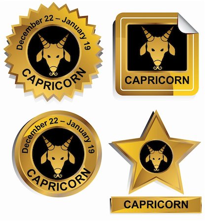 simsearch:400-04643244,k - Set of 4 3D zodiac sign buttons - capricorn. Stock Photo - Budget Royalty-Free & Subscription, Code: 400-05188966