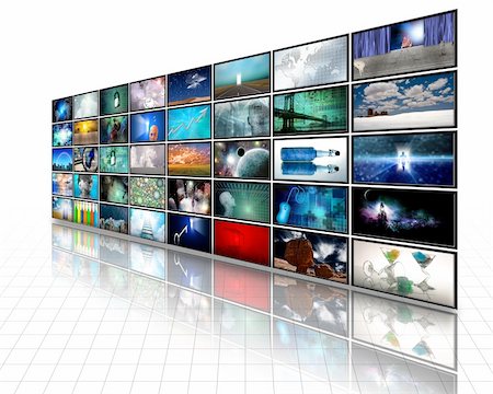 flat tv on wall - Video Display Stock Photo - Budget Royalty-Free & Subscription, Code: 400-05189012