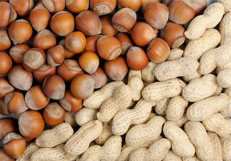 peanut object - The natural texture - close-up of Walnuts and peanuts. Photographie de stock - Aubaine LD & Abonnement, Code: 400-05189217