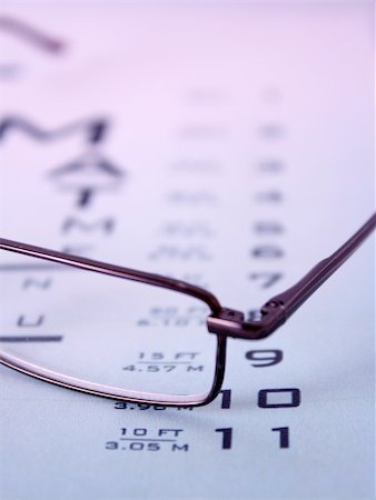 simsearch:400-05381013,k - Glasses on test chart Photographie de stock - Aubaine LD & Abonnement, Code: 400-05189310