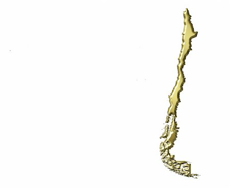simsearch:400-05120184,k - Chile 3d golden map isolated in white Stock Photo - Budget Royalty-Free & Subscription, Code: 400-05180385