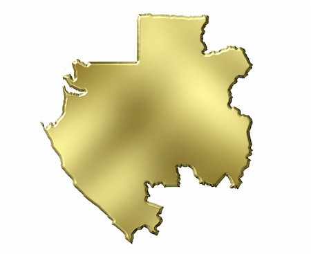 simsearch:400-05120182,k - Gabon 3d golden map isolated in white Photographie de stock - Aubaine LD & Abonnement, Code: 400-05180413