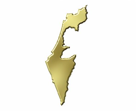 Israel 3d golden map isolated in white Stock Photo - Budget Royalty-Free & Subscription, Code: 400-05180436