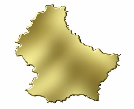 simsearch:400-05120223,k - Luxembourg 3d golden Map isolated in white Photographie de stock - Aubaine LD & Abonnement, Code: 400-05180455