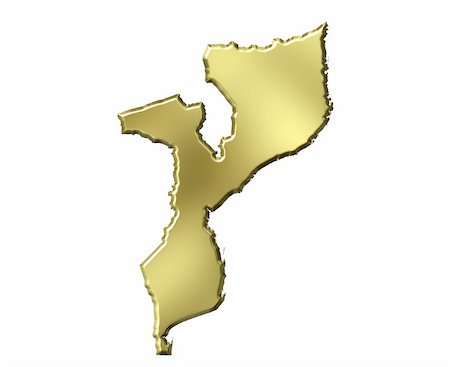 simsearch:400-05120182,k - Mozambique 3d golden map isolated in white Photographie de stock - Aubaine LD & Abonnement, Code: 400-05180469