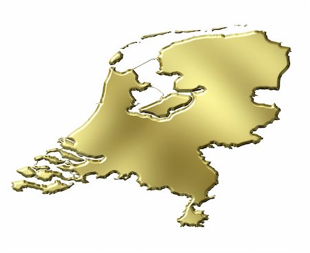 simsearch:400-05120184,k - Netherlands 3d golden map isolated in whi Stock Photo - Budget Royalty-Free & Subscription, Code: 400-05180474