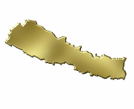 simsearch:400-05120223,k - Nepal 3d golden map isolated in white Photographie de stock - Aubaine LD & Abonnement, Code: 400-05180473