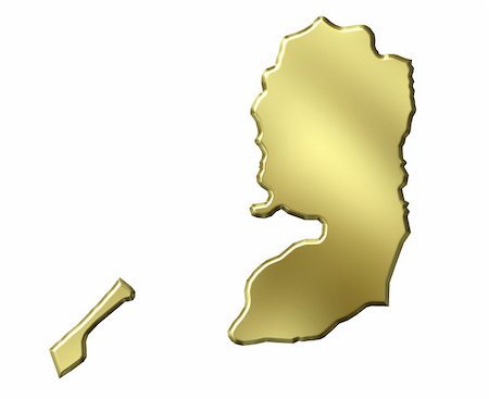simsearch:400-05120223,k - Palestine 3d golden map isolated in white Photographie de stock - Aubaine LD & Abonnement, Code: 400-05180484