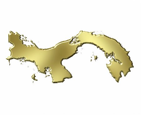 simsearch:400-05120223,k - Panama 3d golden map isolated in white Photographie de stock - Aubaine LD & Abonnement, Code: 400-05180485