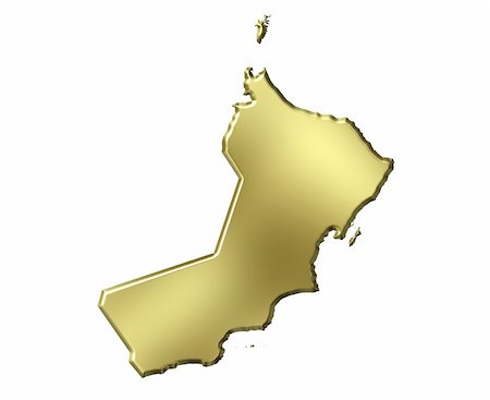 simsearch:400-05120184,k - Oman 3d golden map isolated in white Stock Photo - Budget Royalty-Free & Subscription, Code: 400-05180481