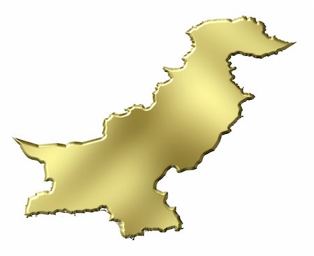 simsearch:400-05120223,k - Pakistan 3d golden map isolated in white Photographie de stock - Aubaine LD & Abonnement, Code: 400-05180482