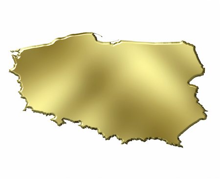 simsearch:400-05120184,k - Poland 3d golden map isolated in white Stock Photo - Budget Royalty-Free & Subscription, Code: 400-05180490