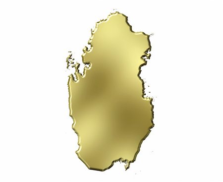 simsearch:400-05120223,k - Qatar 3d golden map isolated in white Photographie de stock - Aubaine LD & Abonnement, Code: 400-05180493