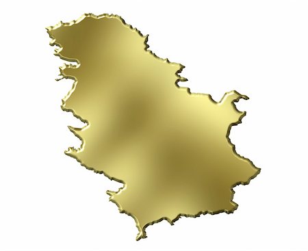 simsearch:400-05120223,k - Serbia 3d golden map isolated in white Photographie de stock - Aubaine LD & Abonnement, Code: 400-05180507
