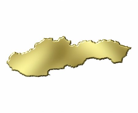 simsearch:400-05120184,k - Slovakia 3d golden map isolated in white Stock Photo - Budget Royalty-Free & Subscription, Code: 400-05180509