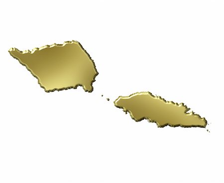 simsearch:400-05120223,k - Samoa 3d golden map isolated in white Photographie de stock - Aubaine LD & Abonnement, Code: 400-05180503