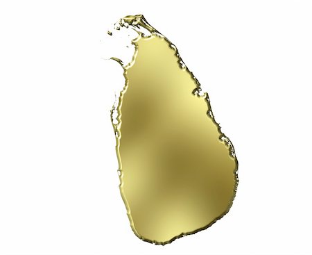 simsearch:400-05120223,k - Sri Lanka 3d golden map isolated in white Photographie de stock - Aubaine LD & Abonnement, Code: 400-05180515