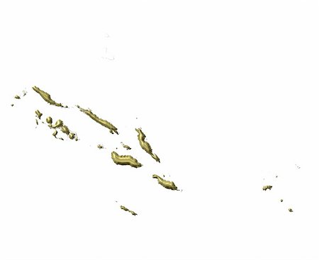 simsearch:400-05120223,k - Solomon Islands 3d golden map isolated in white Photographie de stock - Aubaine LD & Abonnement, Code: 400-05180511