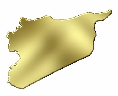 simsearch:400-05120223,k - Syria 3d golden map isolated in white Photographie de stock - Aubaine LD & Abonnement, Code: 400-05180522