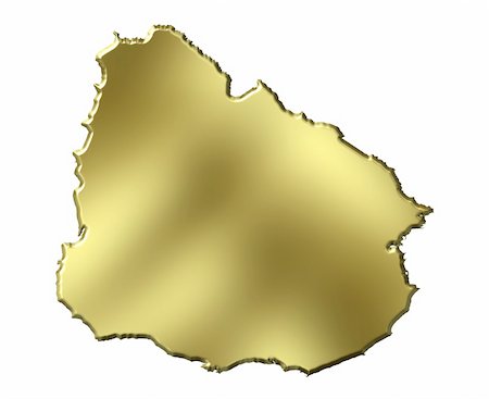 simsearch:400-05120184,k - Uruguay 3d golden map isolated in white Stock Photo - Budget Royalty-Free & Subscription, Code: 400-05180534