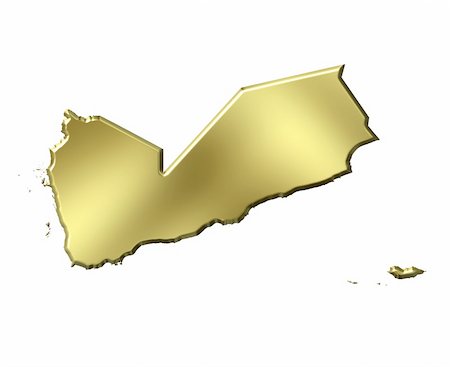 simsearch:400-05120223,k - Yemen 3d golden map isolated in white Photographie de stock - Aubaine LD & Abonnement, Code: 400-05180541