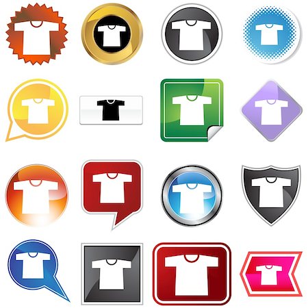 simsearch:400-04182482,k - Shirt icon set isolated on a white background. Photographie de stock - Aubaine LD & Abonnement, Code: 400-05180699