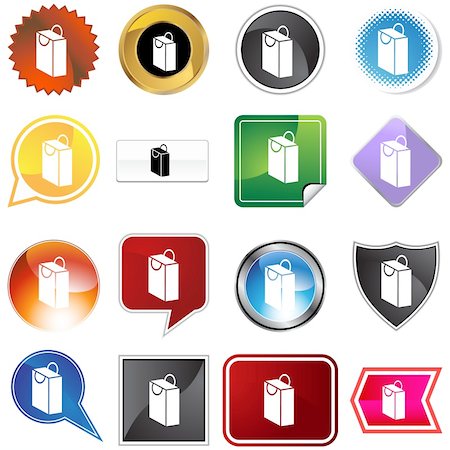 simsearch:400-04182482,k - Bag icon set isolated on a white background. Photographie de stock - Aubaine LD & Abonnement, Code: 400-05180703