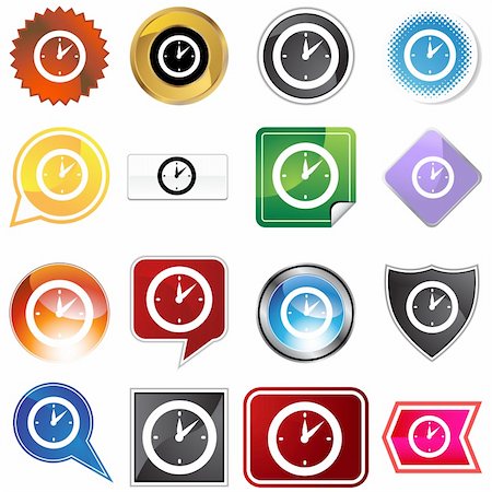 simsearch:400-04182482,k - Clock timer icon set isolated on a white background. Photographie de stock - Aubaine LD & Abonnement, Code: 400-05180721