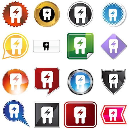 Fuse icon set isolated on a white background. Stock Photo - Budget Royalty-Free & Subscription, Code: 400-05181136