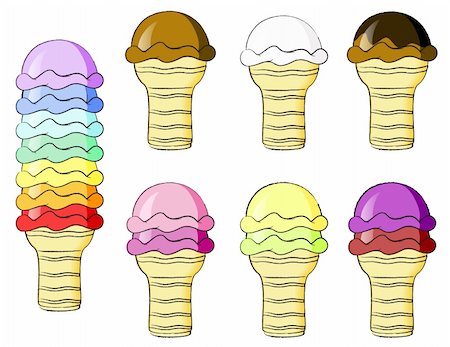 Colorful Ice cream in a waffle cone Stock Photo - Budget Royalty-Free & Subscription, Code: 400-05181206