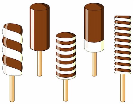 Chocolate ice-cream on a wooden stick Stock Photo - Budget Royalty-Free & Subscription, Code: 400-05181207