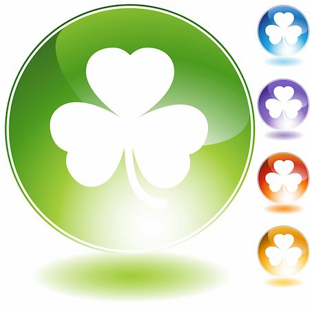 simsearch:400-04646511,k - Set of 5 3D clover icons. Photographie de stock - Aubaine LD & Abonnement, Code: 400-05181273