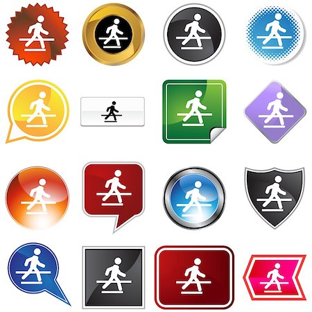 simsearch:400-04182482,k - Crosswalk icon set isolated on a white background. Photographie de stock - Aubaine LD & Abonnement, Code: 400-05181286