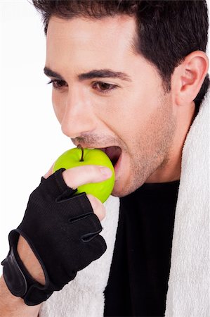 simsearch:400-05880401,k - Fitness man having green apple,indoor studio Stock Photo - Budget Royalty-Free & Subscription, Code: 400-05181349