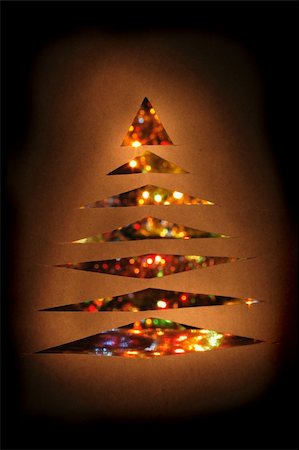 christmas tree from the color lights on the black background Stock Photo - Budget Royalty-Free & Subscription, Code: 400-05181368