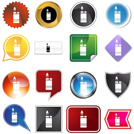 simsearch:400-04182482,k - Cigarette lighter icon set isolated on a white background. Photographie de stock - Aubaine LD & Abonnement, Code: 400-05181460