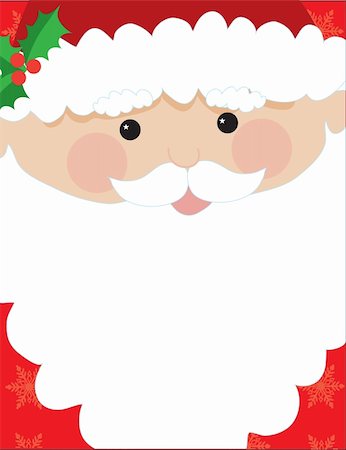 santa border - Santa's head with his beard to be used for text Stock Photo - Budget Royalty-Free & Subscription, Code: 400-05181488