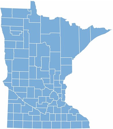 Minnesota state map by counties Stockbilder - Microstock & Abonnement, Bildnummer: 400-05181644