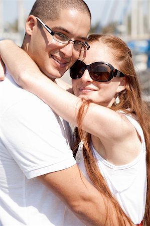 Close up portrait of a happy couple hugging each other at harbour Stock Photo - Budget Royalty-Free & Subscription, Code: 400-05181765