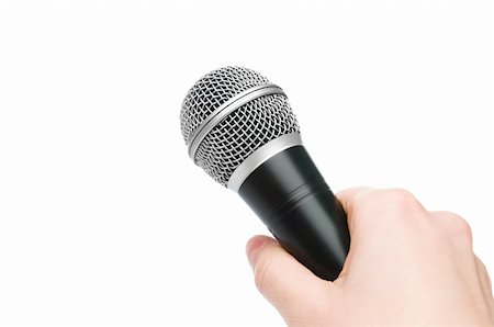 Microphone isolated on white Stock Photo - Budget Royalty-Free & Subscription, Code: 400-05182241