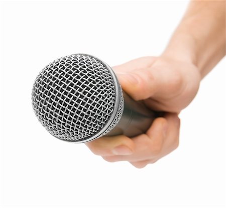 Microphone isolated on white Stock Photo - Budget Royalty-Free & Subscription, Code: 400-05182242