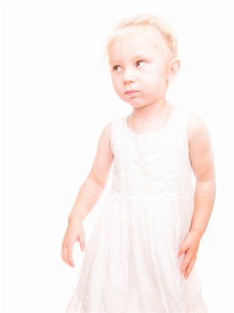 Little girl isolated on white Stock Photo - Budget Royalty-Free & Subscription, Code: 400-05182254