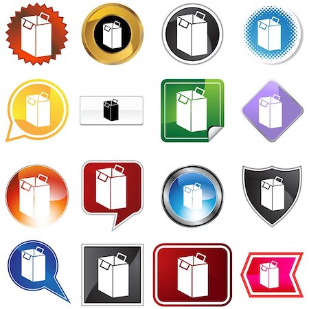 simsearch:400-04182482,k - Shopping bag icon set isolated on a white background. Photographie de stock - Aubaine LD & Abonnement, Code: 400-05182279