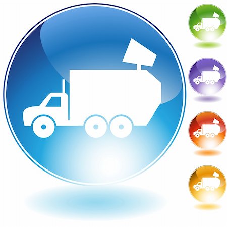 Garbage truck crystal icon isolated on a white background. Stock Photo - Budget Royalty-Free & Subscription, Code: 400-05182272