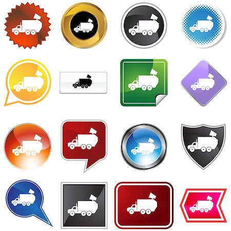 simsearch:400-04306902,k - Garbage truck icon set isolated on a white background. Photographie de stock - Aubaine LD & Abonnement, Code: 400-05182273